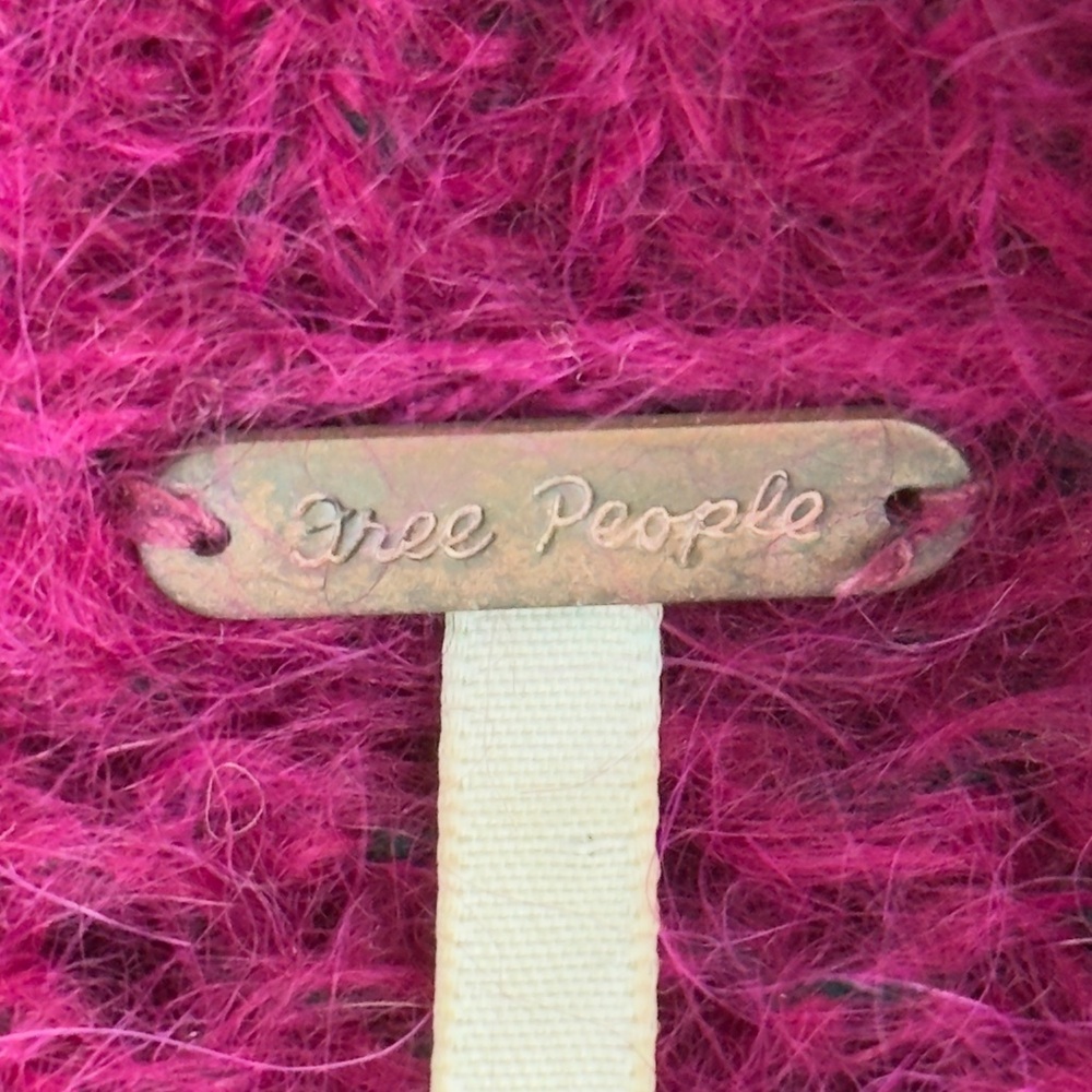 Free People Fuschia Alpaca Wool Blend 
Pullover Crewneck Sweater Jumper - Picture 6 of 7